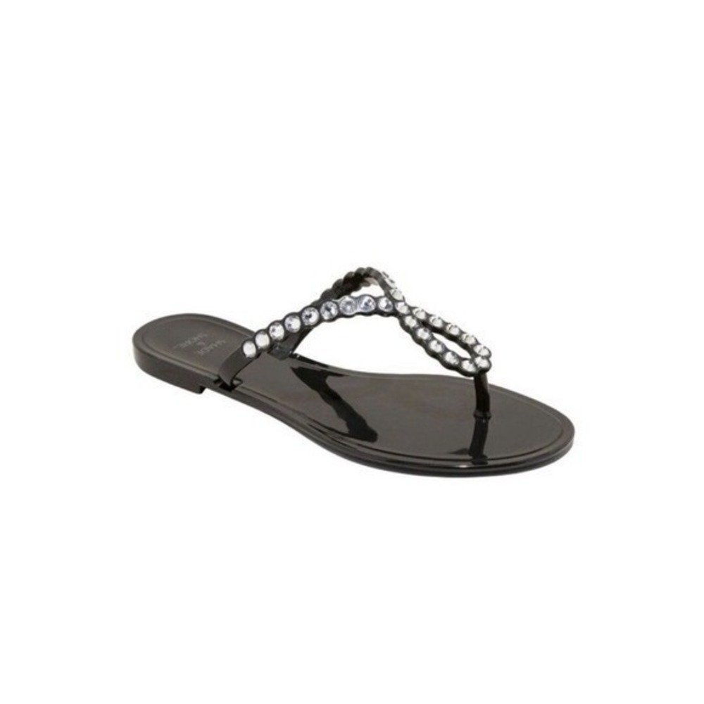 Shade & Shore Jelly Women's Flip Flop Sandals Size 8 Gems Black Beach Vacation